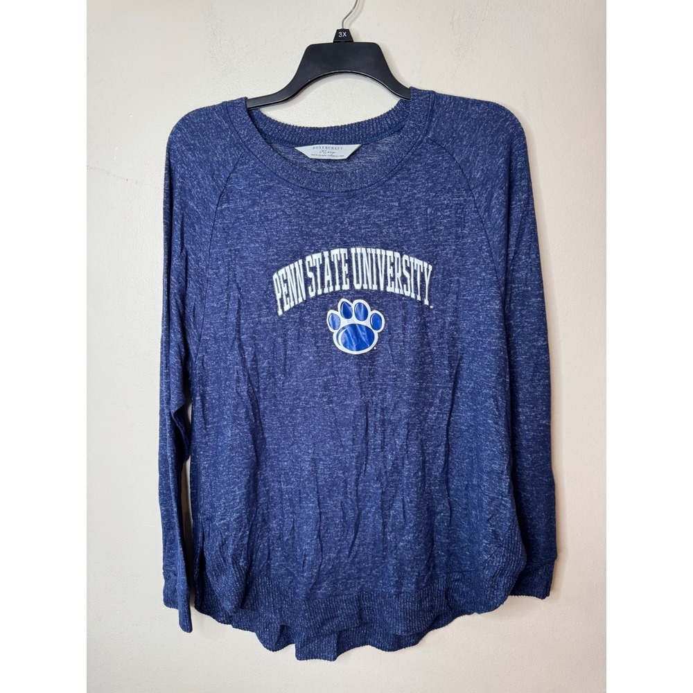 Boxercraft Penn State University Top Womens XL Blue Heathered Long Sleeve Shirt